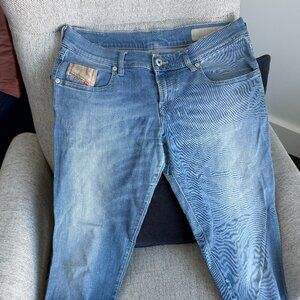 Diesel Light Wash Low Rise Skinny Jeans